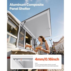 Fenêtre de service en alliage d'aluminium 60x36 pouces pour camions de restauration, inclinable à 85 degrés avec 4 fonctions coulissantes - Product Image 2