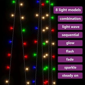 Luci fatate a tendina a LED da 9.8 'x 9.8' 300 LED colorati con illuminazione per feste a 8 funzioni - Product Image 4