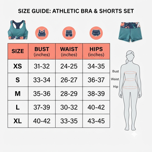 Ensemble soutien-gorge de sport et short à imprimé abstrait bleu sarcelle avec design dos croisé - Product Image 6
