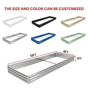 Bac à jardin surélevé en acier rectangulaire, jardinière en métal d'extérieur, décoration de la maison et du jardin, produit en gros pour les légumes et les fleurs - Product Image 2