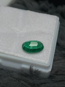 Pierre précieuse naturelle vert émeraude, taille ovale, pour la fabrication de bijoux - Product Image 5