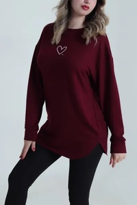 Sweat-shirt polaire imperméable pour femme, personnalisable avec logo avant et arrière, en coton écologique, coupe ample à épaules tombantes, couleur unie - Product Image 5