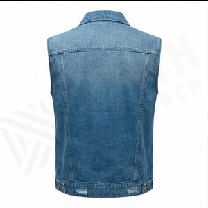 Gilet en jean pour femmes grande taille, sans manches, veste décontractée pour étudiants, hauts en jean, jaquettes, rouge, rose, jaune personnalisé, bleu, blanc - Product Image 3
