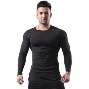 T-shirt de compression à manches longues bicolore pour homme avec logo personnalisé, séchage rapide, idéal pour le surf et l'entraînement - Product Image 2