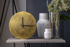 Antique Decorative Handmade Brass Hanging Wall <b>Clock</b> Aged Patina <b>Silent</b> Quartz Movement Custom Engraved Art Deco Design - Product Image 2