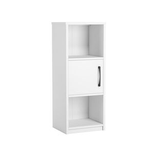 Mobiletto a 3 Ripiani per Bagno con Porta e Mensole Aperte, Bianco - Product Image 2