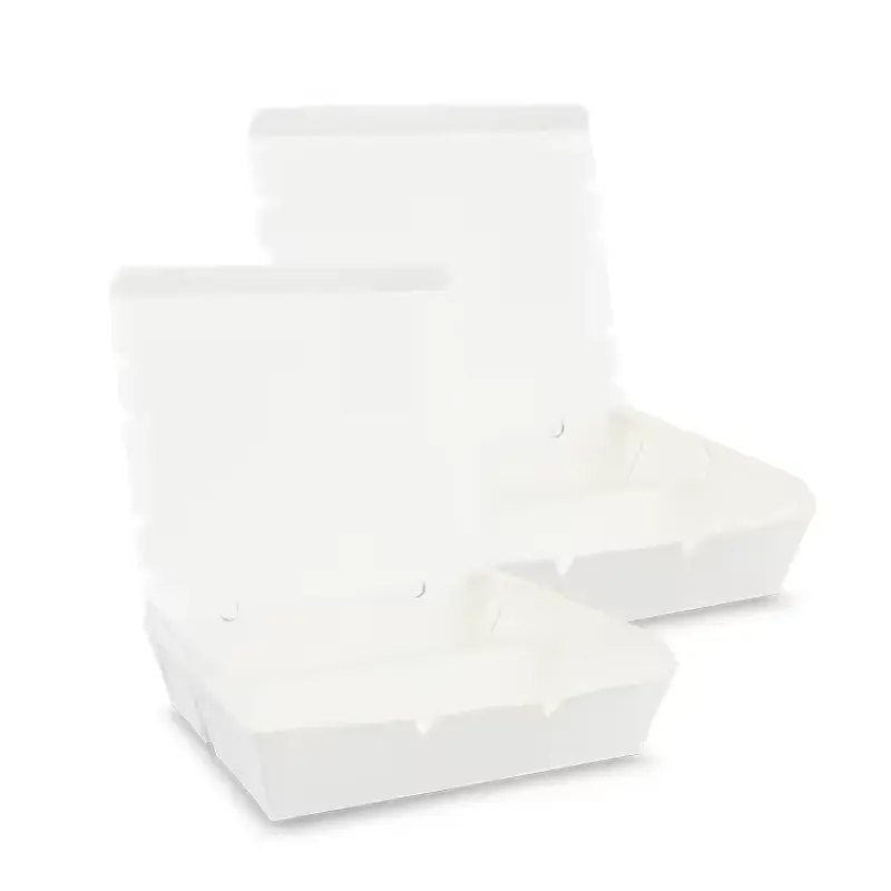 Kişiselleştirilmiş 3 bölmeli yemek kutusu beyaz yağlı kağıt gıda ambalajı % gıda saklama sıcak ve taze olarak tasarlanmıştır