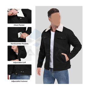 New Custom <b>Denim</b> Stand Collar Men's Cargo <b>Jacket</b> High Street Style Eco-Friendly Waterproof Quick Dry Custom Colors & Sizes - Product Image 5