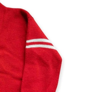 Women <b>Red</b> Knitted Pullover Crew Neck Full Sleeve Puff Sleeve Casual Winter Sweater Solid Color Standard Thickness - Product Image 2