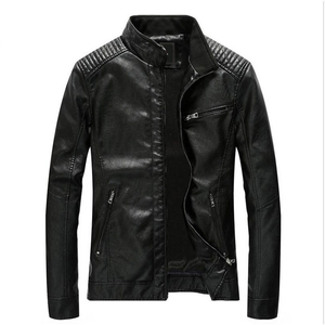 Long Sleeves High Quality Zipper Pockets Fur Style PU <b>Leather</b> <b>Jackets</b> for Men's Sports Wearing <b>Leather</b> <b>jacket</b> for men - Product Image 3