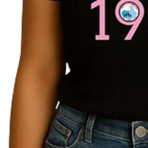 Camiseta Gráfica Negra con Cuello en V para Mujer, Estilo Casual, Urbano, Cómodo, Suave, Ropa de Moda para Uso Diario - Product Image 4
