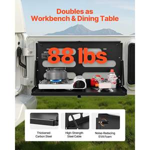 Mesa para Puerta Trasera de Jeep Wrangler JK 2007-2024, 88 Libras, Acero al Carbono, Plegable, Panel Molle, Almacenamiento de Carga en la Puerta Trasera - Product Image 4