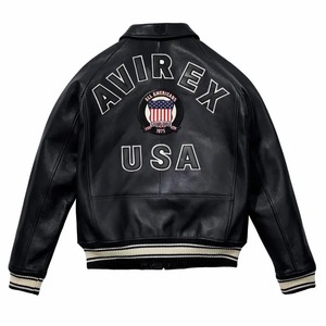 เสื้อแจ็คเก็ตบอมเบอร์หนัง Avirex USA พร้อมแพทช์ All Americans ขนาดสั่งทำพิเศษ - Product Image 3