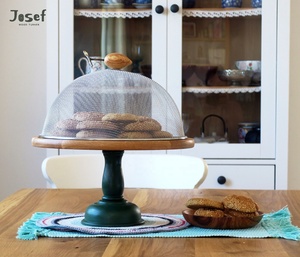 DIVA COLLECTION Présentoir à gâteaux et desserts en bois d'acacia fait main, style vintage et rustique, pour mariage, table de fête, compatible micro-ondes - Product Image 2