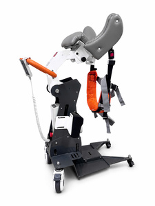 <b>Black</b> Dual Adjustable Metal Patient Lift with Seat and Safety <b>Harness</b> for Mobility Assistance - Product Image 6