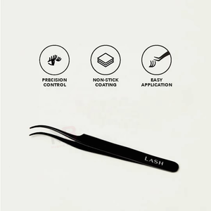 New Gold Plated Eyelash Tweezers Set Precision Tip <b>Smooth</b> Surface Extension <b>Tools</b> with Premium Customized Box Packaging - Product Image 4