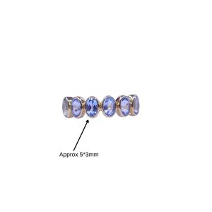 Anillo Clásico de Plata de Ley 925 Chapado en Oro con Topacio Azul para Mujer, Joyería para Bodas - Product Image 2