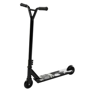 Trottinette Freestyle noire pour adolescents et adultes, pliable, pour l'exercice en plein air, planche à roulettes à deux roues, pliable, 100 kg max, aluminium - Product Image 1