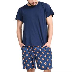 Conjunto de Camiseta y Pantalones Cortos Raglán para Hombre, Rojo y Negro, Transpirable, Tejido, Verano, Informal, Dos Piezas, Mezcla de Algodón - Product Image 5