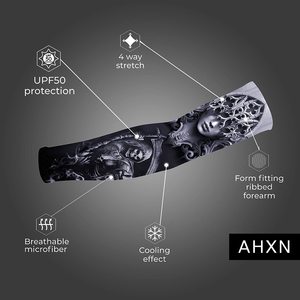 Manchons de bras unisexe pour adulte, motif Gothique Démon, impression par sublimation, protection anti-UV, couverture intégrale avec compression extensible - Product Image 2
