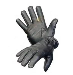 Cut Resistance Black Leather Tactical <b>Safety</b> Gloves for Racing for Motorcycle Use - Product Image 4