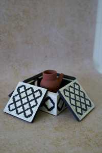 Artisan <b>Crafted</b> Bone Inlay Surface Guard Accessories For Sophisticated Home Entertainment And Hosting Events Exclusive - Product Image 5