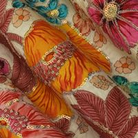 Tela de viscosa crepé Dola de calidad de exportación con estampado floral para vestidos, kurtis y trajes de mujer
