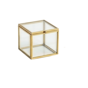 Caja de Joyería de Vidrio Rojo con Detalles en Oro, Paneles Transparentes, Diseño Exquisito, Contenedor de Almacenamiento Moderno, Caja de Joyería de Latón - Product Image 6