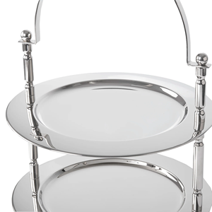 Stainless Steel Two-Tier Cake Stand Round Reusable Serving Tray Display Rack - Product Image 3