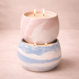 Vase à bougie en céramique minimaliste, design large, multi-mèches, longue durée de combustion, finition mate lisse, accent de décoration d'intérieur de luxe - Product Image 3