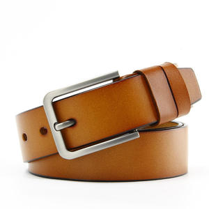 Men's Premium Quality Classic Casual Cow Hide Genuine Leather Belt Steel Buckle <b>Adjustable</b> Length Eco-Friendly Heavy Duty - Product Image 4