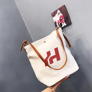 Sac fourre-tout en toile de coton pour femme avec bandoulière en cuir, logo personnalisé, imprimé vintage Paris, sac de shopping en gros - Product Image 3
