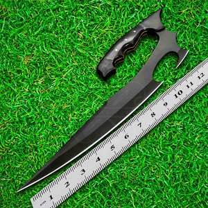 Couteau de survie Bowie en acier D2, fabriqué à la main, avec revêtement en poudre, pour la chasse et le camping, fourreau en cuir OEM, poignée ergonomique en corne, cadeau - Product Image 6