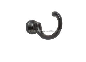 Black Nickel Metal Single Coat <b>Hook</b> Wall Mounted Dark Brown Curved <b>Hook</b> for Entryway Small Utility <b>Bathroom</b> - Product Image 2