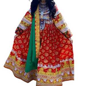 Vestido Afgano Kuchi de Diseño Vintage, Hecho a Mano, Tradicional, Tribal, Bordado, para Mujer, Vestido Afgano Kuchi para Festivales, Cultura Pashtun - Product Image 1