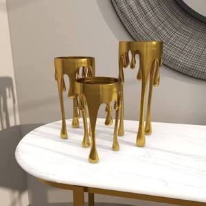 Aluminum Gold Plated Set Of 3 Candle Holder For Home Hotel Decorative In Customize Best Finish Candle Stand High Quality - Product Image 3