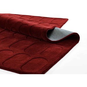 Modern Burgundy Geometric Wool Rug Hand Tufted Minimalist Area Carpet Luxury Living Room Bedroom Custom Size Rug Home Decor - Product Image 4