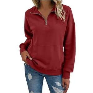 Sudaderas Oversize para Mujer al por Mayor con Cierre de 1/4, Ropa de Otoño, Estilo Casual y Holgado, Cómodas, 100% Algodón Felpa - Product Image 4