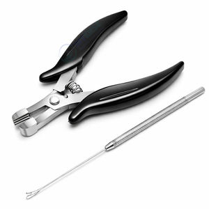 Pince professionnelle noire de 6 pouces pour l'élimination des liens de kératine sur les extensions capillaires – Outil de salon - Product Image 5