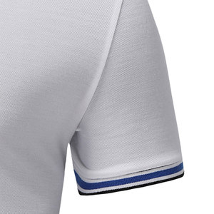 Men's <b>White</b> Short Sleeve Polo Shirt Regular Fit Casual Knitted Breathable Solid Color Pique Fabric Design - Product Image 5