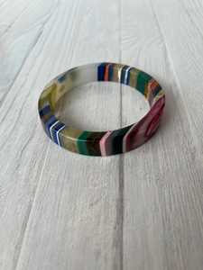 Brazalete de Resina Artística Moderna Hecho a Mano con Diseño Marmoleado, Brazalete Plano de Acrílico Multicolor, Joyería de Moda para Mujer, Venta al Por Mayor - Product Image 6