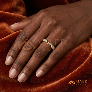 925 Sterling <b>gold</b> Milgrain Bezel <b>Set</b> Moissanite Full Eternity <b>Ring</b> for Women Lab Grown Diamond <b>Ring</b> Solid 14K - Product Image 3