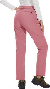 Unisex <b>Pink</b> Polyester Breathable Heated Windproof <b>Ski</b> Pants Drawstring Closure Fleece Insulation Pockets for Outdoor Activities - Product Image 6