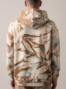 Sweat-shirt à capuche personnalisé imprimé marbre, coupe oversize, en molleton de coton épais, style streetwear unisexe, vêtement décontracté et tendance - Product Image 3