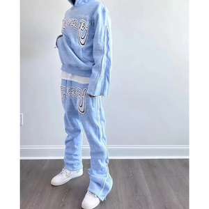 Ensemble sweat à capuche et pantalon de jogging personnalisé avec impression en relief, style streetwear urbain, faible MOQ - Product Image 3