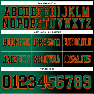 Camiseta de Fútbol Personalizada Negra con Malla Verde Kelly y Naranja, Auténtica, Degradada, a la Moda, de Alta Calidad, Transpirable, Ropa Deportiva de Alto Rendimiento - Product Image 3