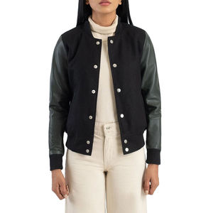 Top Trending Custom Women Varsity <b>Jacket</b> <b>Long</b> <b>Leather</b> Sleeve Breathable Wool Winter Wholesale Crop <b>Jackets</b> - Product Image 1