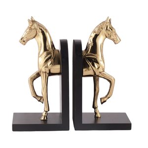 Nordic Style Silver Metal Stag Head Bookends Decorative Animal Metal <b>Bookcase</b> Stopper Heavy Duty Book Ends - Product Image 5