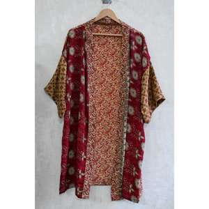 ชุดกิโมโนผ้าไหมปะติดปะต่อสำหรับผู้หญิง ชุดนอนยาวสไตล์โบโฮ เหมาะเป็นของขวัญสำหรับเธอ - Product Image 2