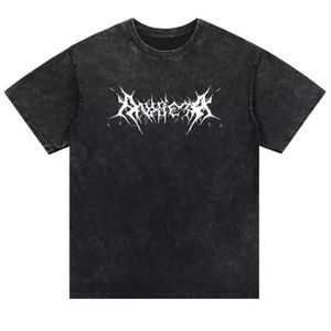 T-shirts personnalisés de luxe en coton épais, coupe ample, style Hip Hop, avec motif graphique, streetwear oversize délavé - Product Image 2